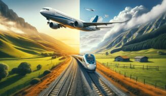 ¿Viaja en tren o en avión?